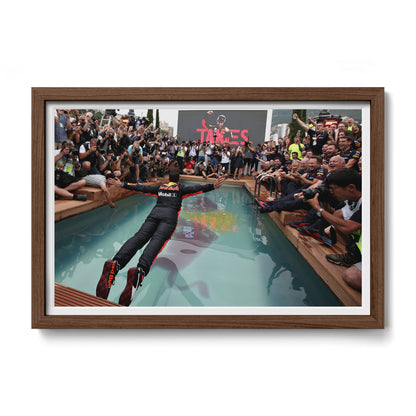 Daniel Ricciardo Jumps Into Redbull Pool - Monaco Win